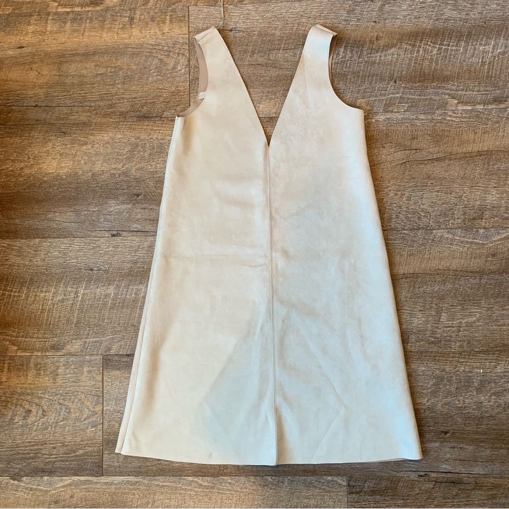 ZARA Faux Suede Vneck Mini Dress SZ S